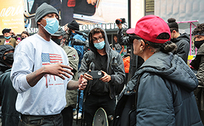 Trump Rally and Protest : Times Square : New York :  Photos : Richard Moore : Photographer